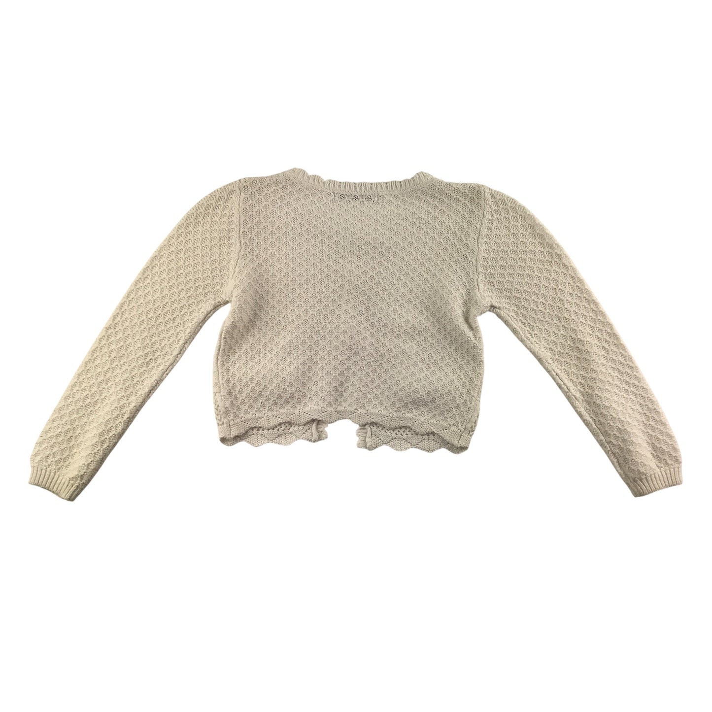 Handknitted Cropped Cardigan 7-8 Years White Button Up