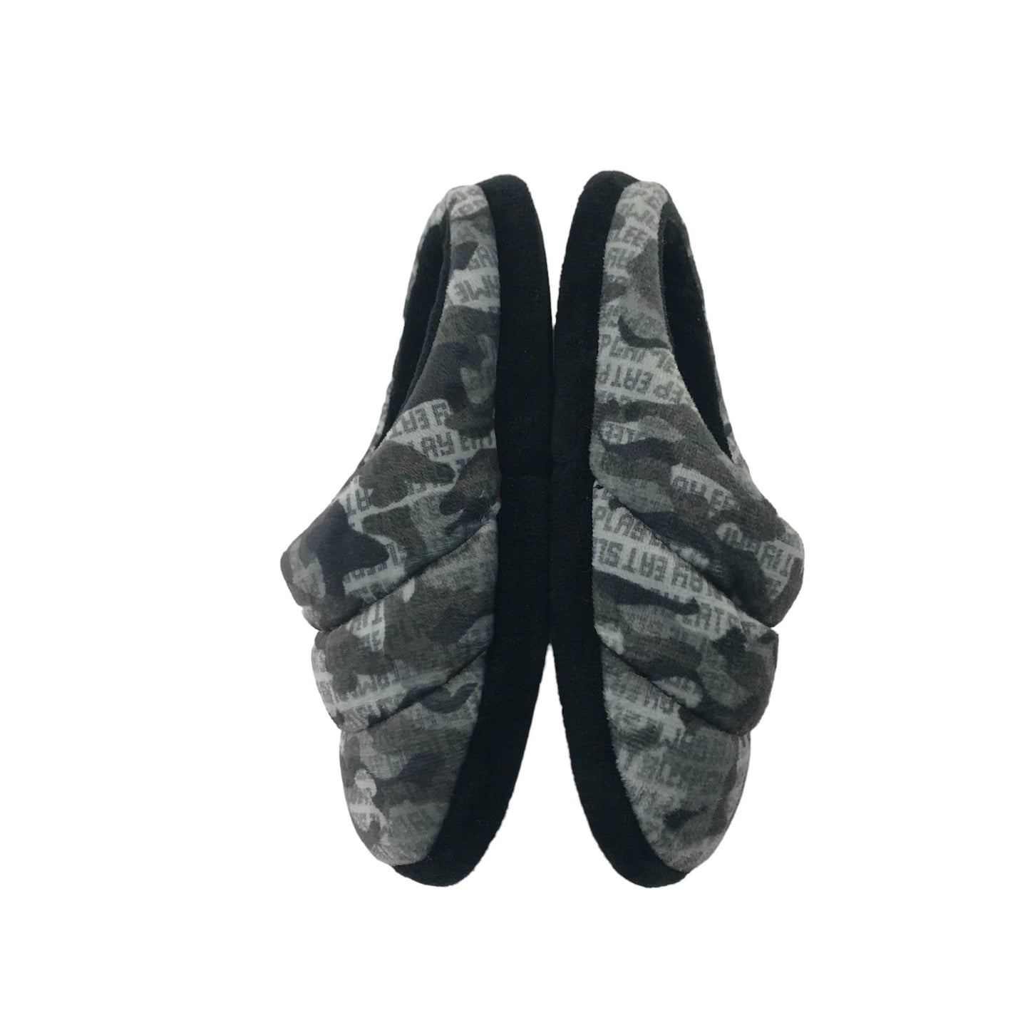 Slippers 13 Junior Grey Camo Eat Sleep Game Print