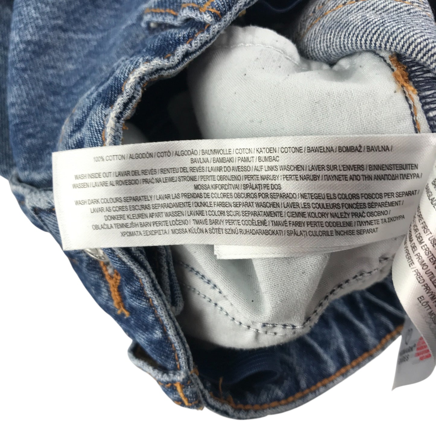 Primark jeans 7-8 year blue ripped knee mom style adjustable waist cotton