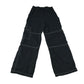 Shein trouser 8-9 year black elasticated waist straight leg adjustable belt