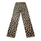 H&M trouser 9-10 year brown leopard animal print soft material pull on