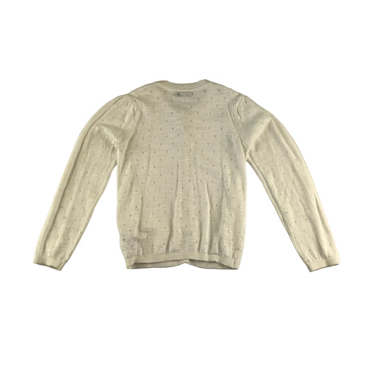 M&S Cardigan 6-7 Years White Knit Button Up Cotton