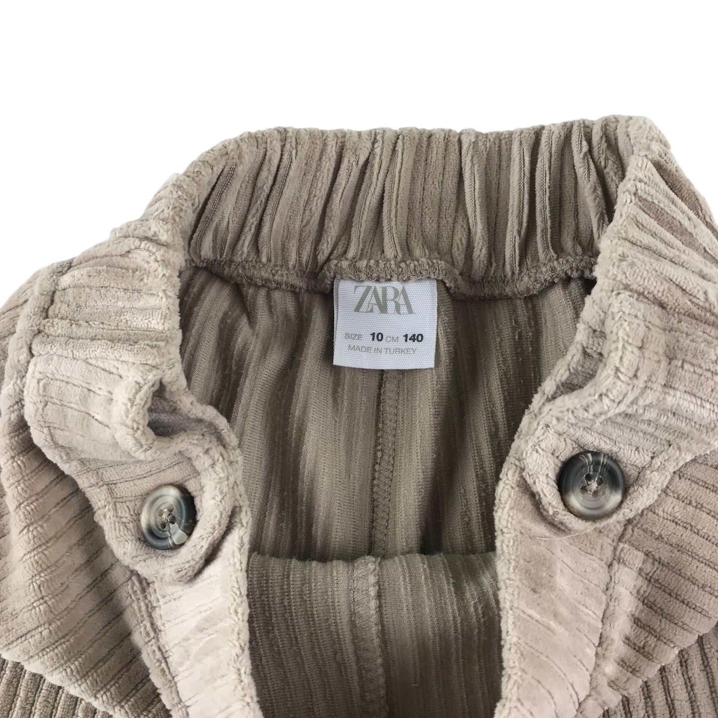 Zara trouser 9-10 year beige ribbed straight leg