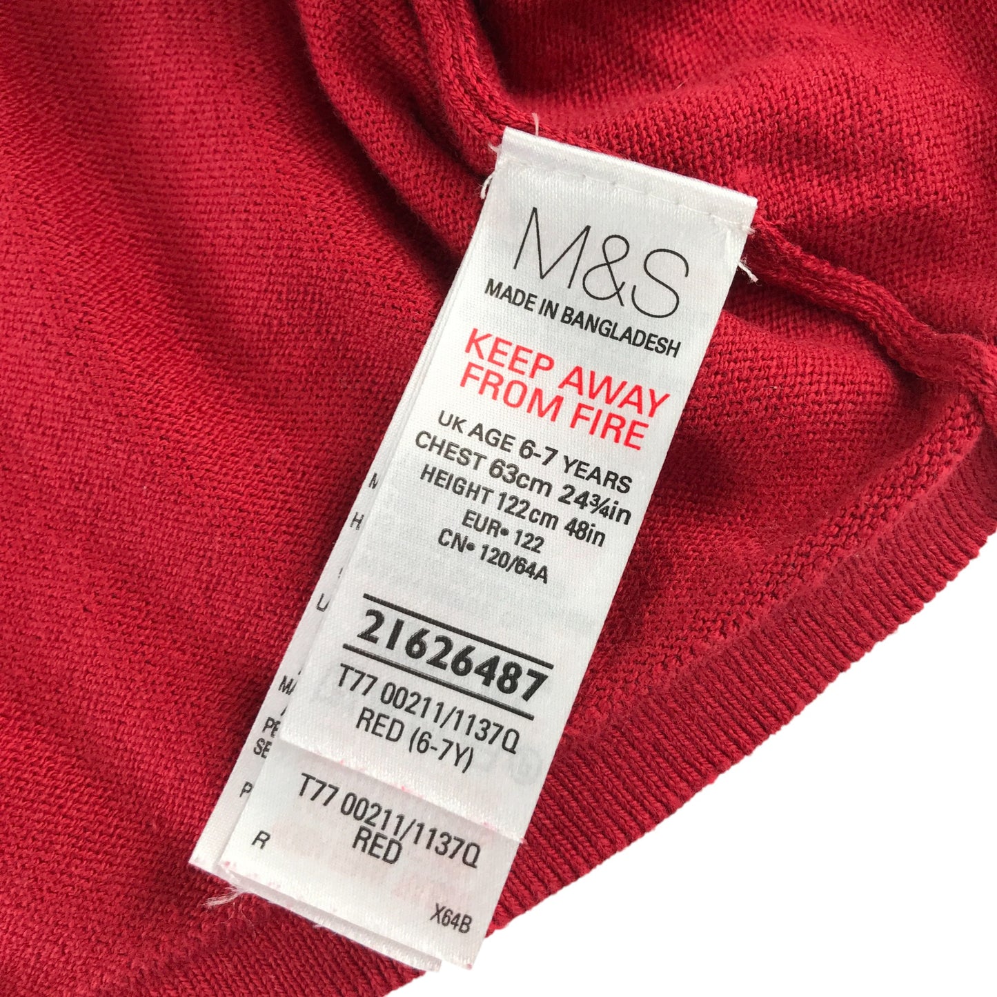 M&S Cardigan 6-7 Years red Knitwear cropped bolero gem detailing cotton