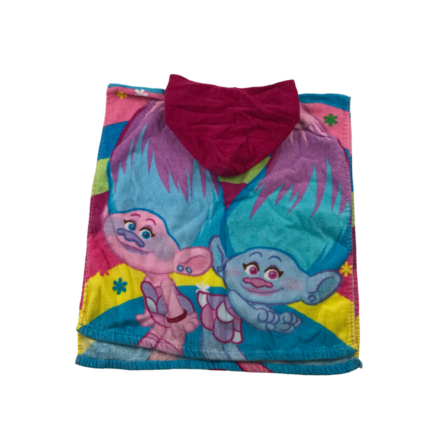 Multicoloured Trolls Poncho Towel Age 6