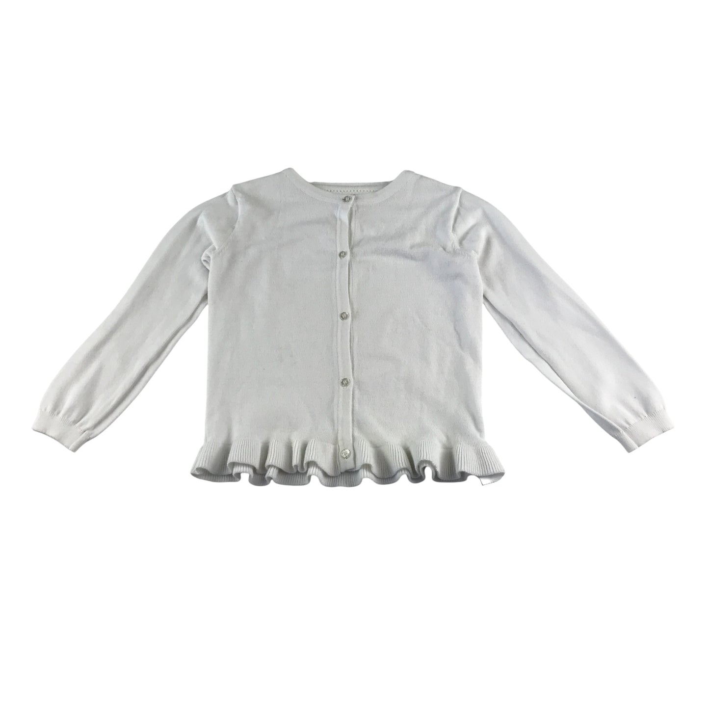 Primark Cardigan 6-7 Years white knitwear frilled hem