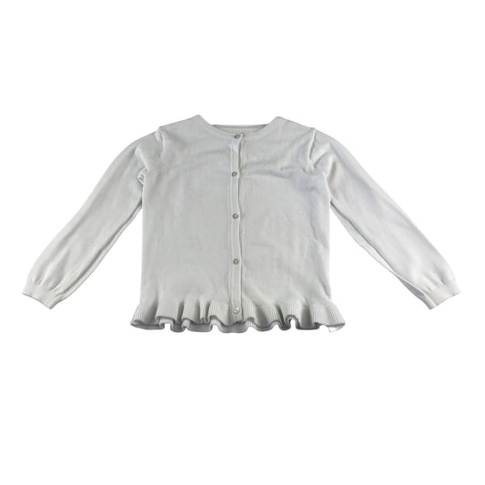 Primark Cardigan 6-7 Years white knitwear frilled hem