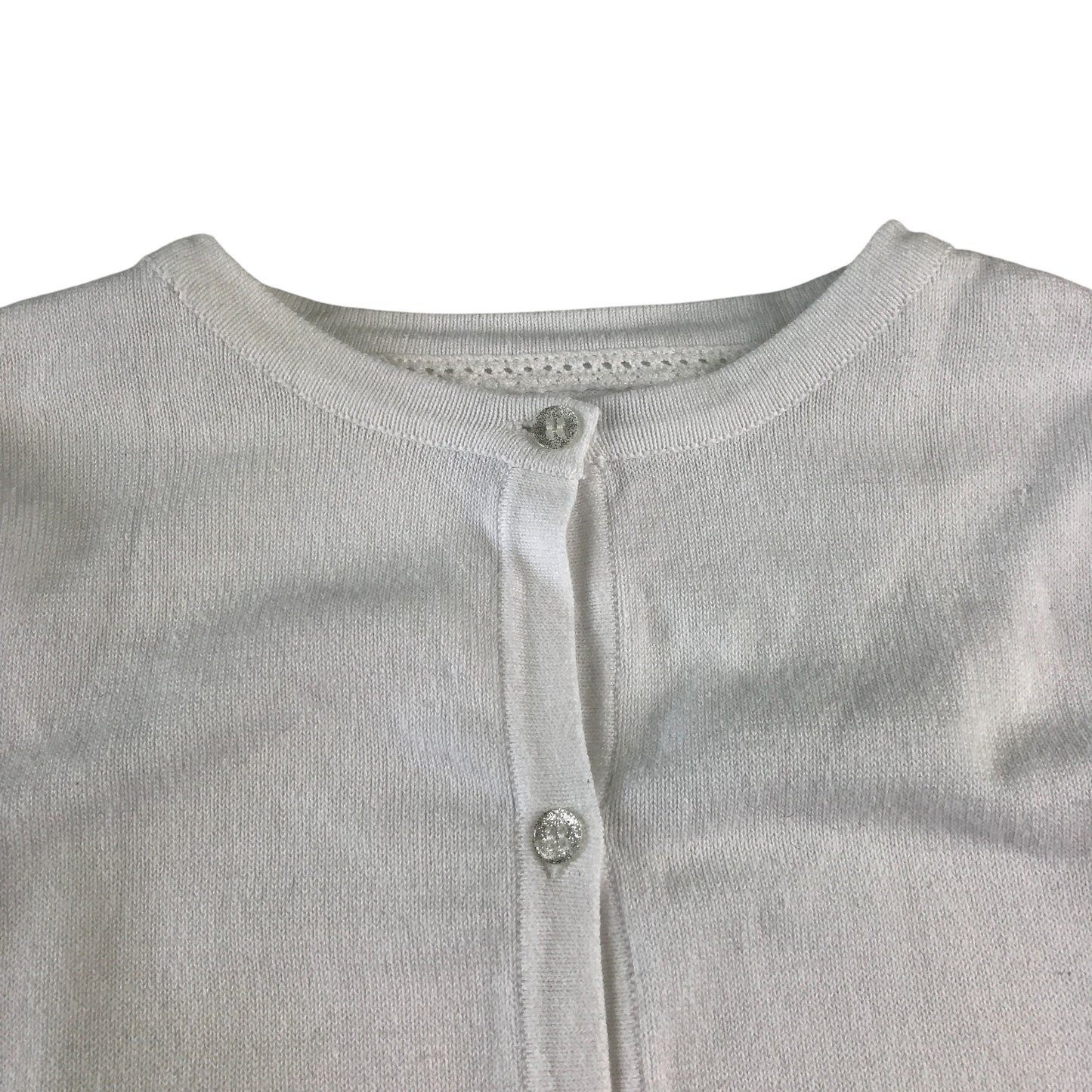 Primark Cardigan 6-7 Years white knitwear frilled hem