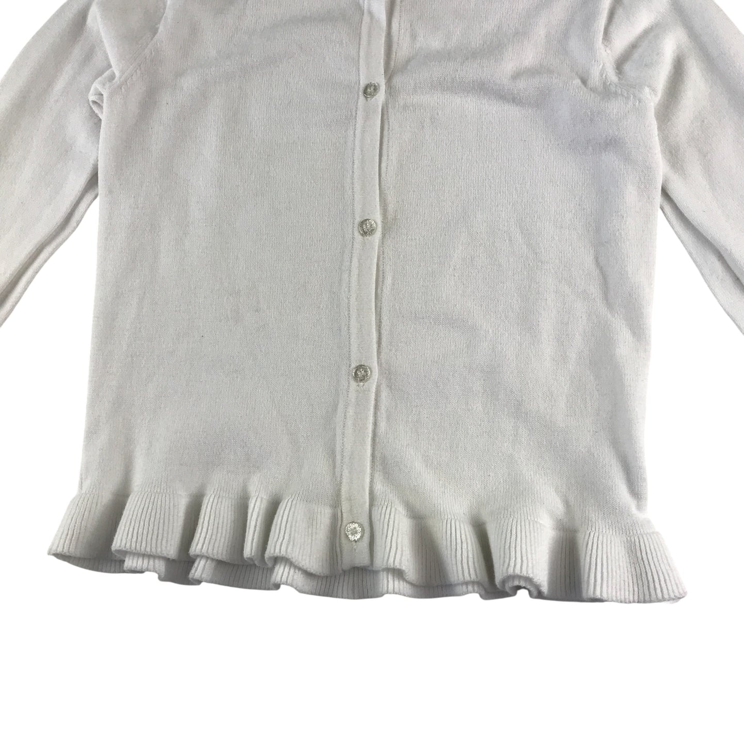 Primark Cardigan 6-7 Years white knitwear frilled hem