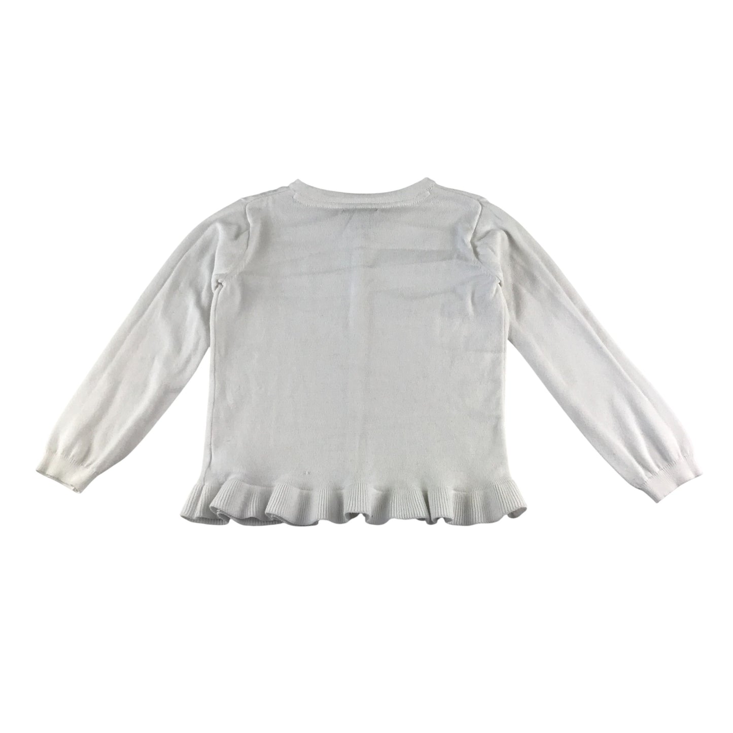 Primark Cardigan 6-7 Years white knitwear frilled hem