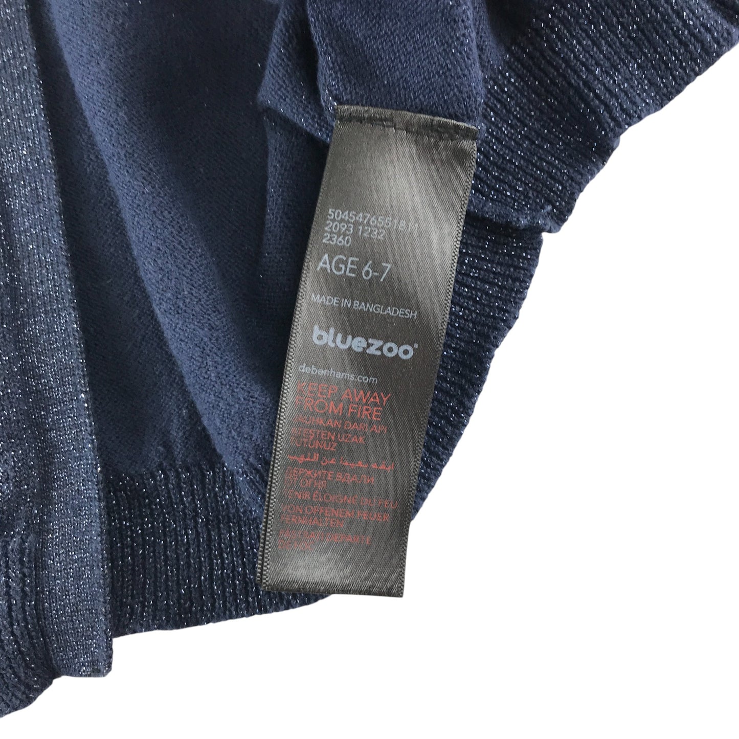 Debenhams Cardigan 6-7 Years navy knitwear glittery bolero cropped