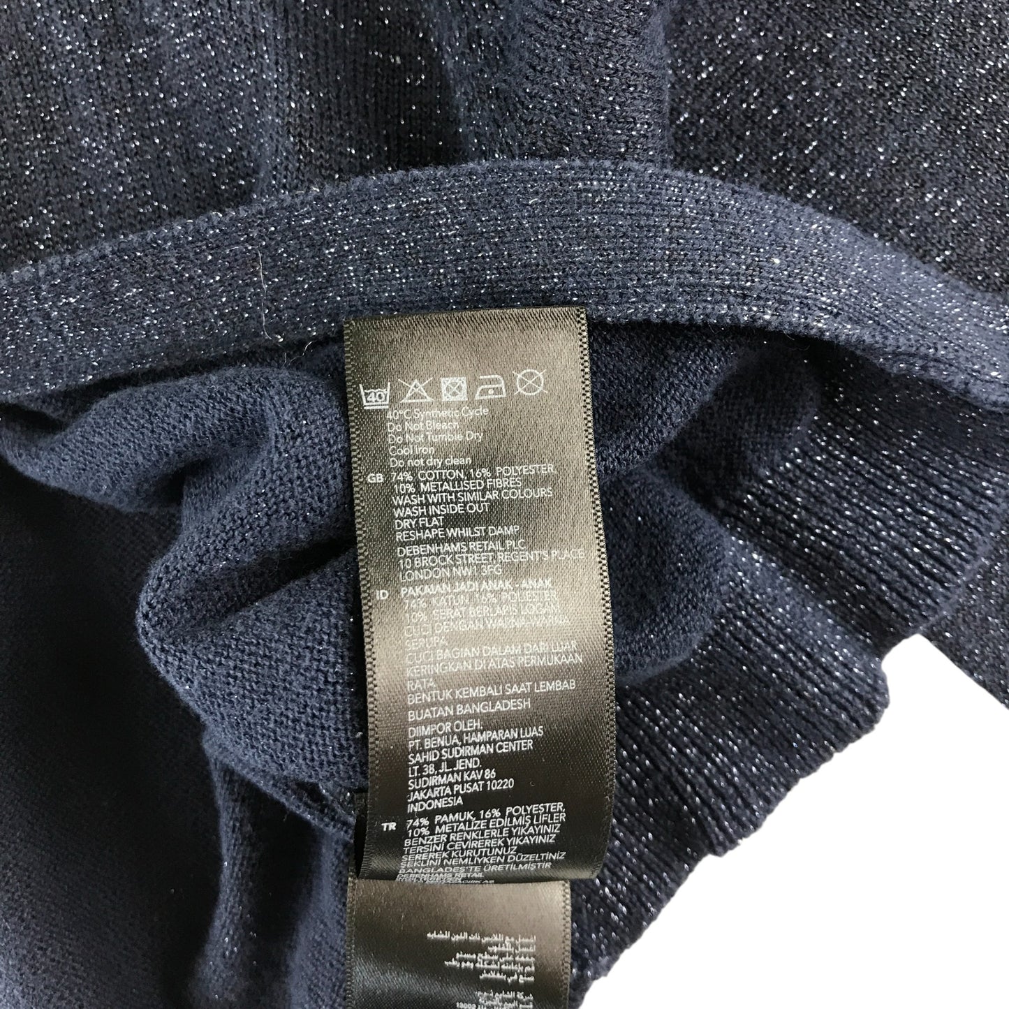 Debenhams Cardigan 6-7 Years navy knitwear glittery bolero cropped