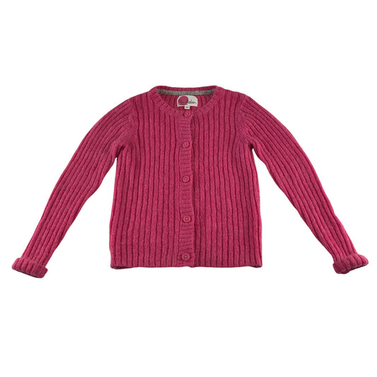 Mini Boden Cardigan 6-7 years pink knitwear rib texture wool mix