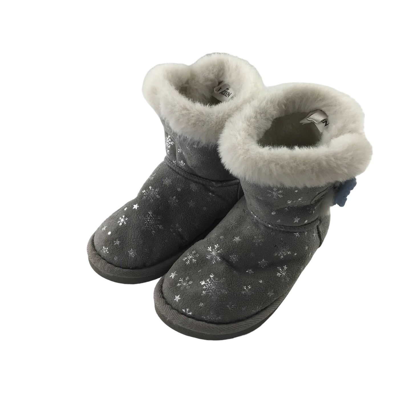 Slippers 12 Junior Grey Frozen Ankle High Fluffy Inside