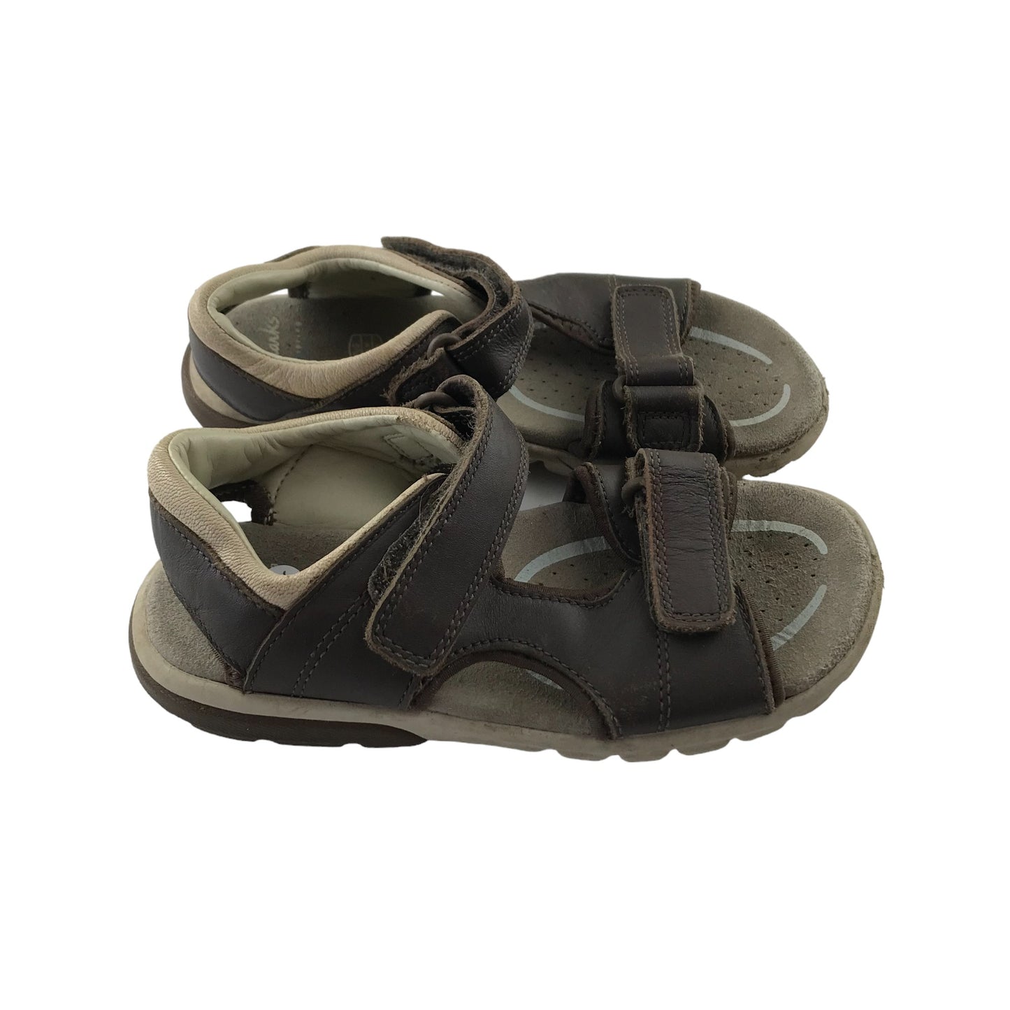 Clarks Sandals Shoe Size 11 Grey Leather Style with Straps