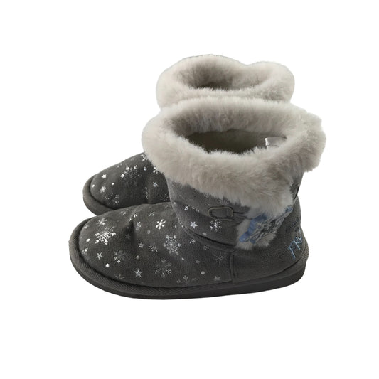 Slippers 12 Junior Grey Frozen Ankle High Fluffy Inside