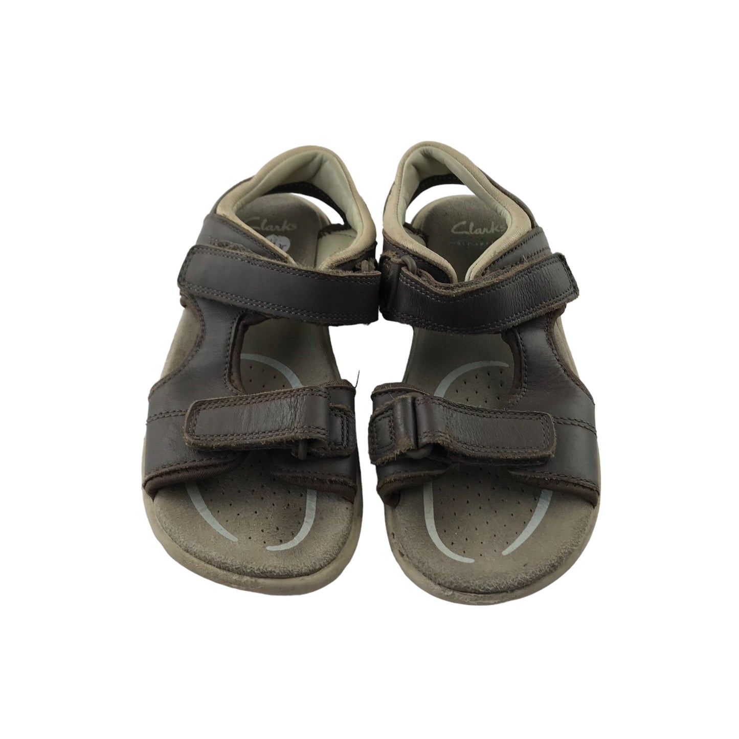 Clarks Sandals Shoe Size 11 Grey Leather Style with Straps