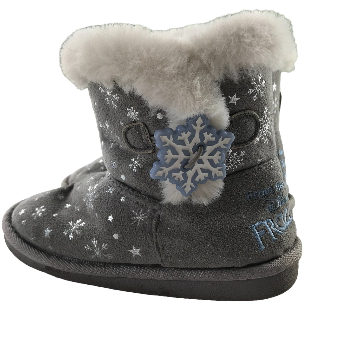 Slippers 12 Junior Grey Frozen Ankle High Fluffy Inside