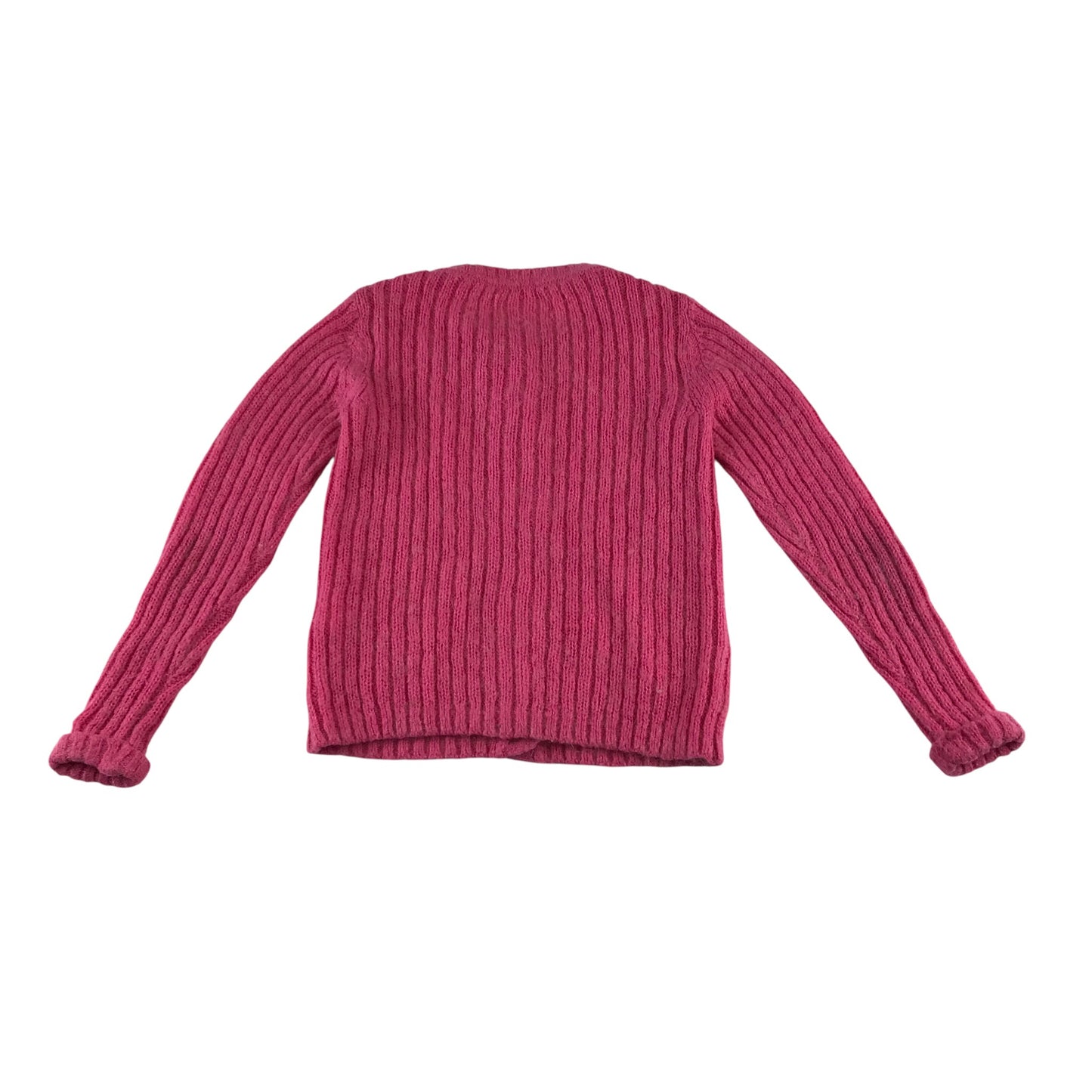 Mini Boden Cardigan 6-7 years pink knitwear rib texture wool mix