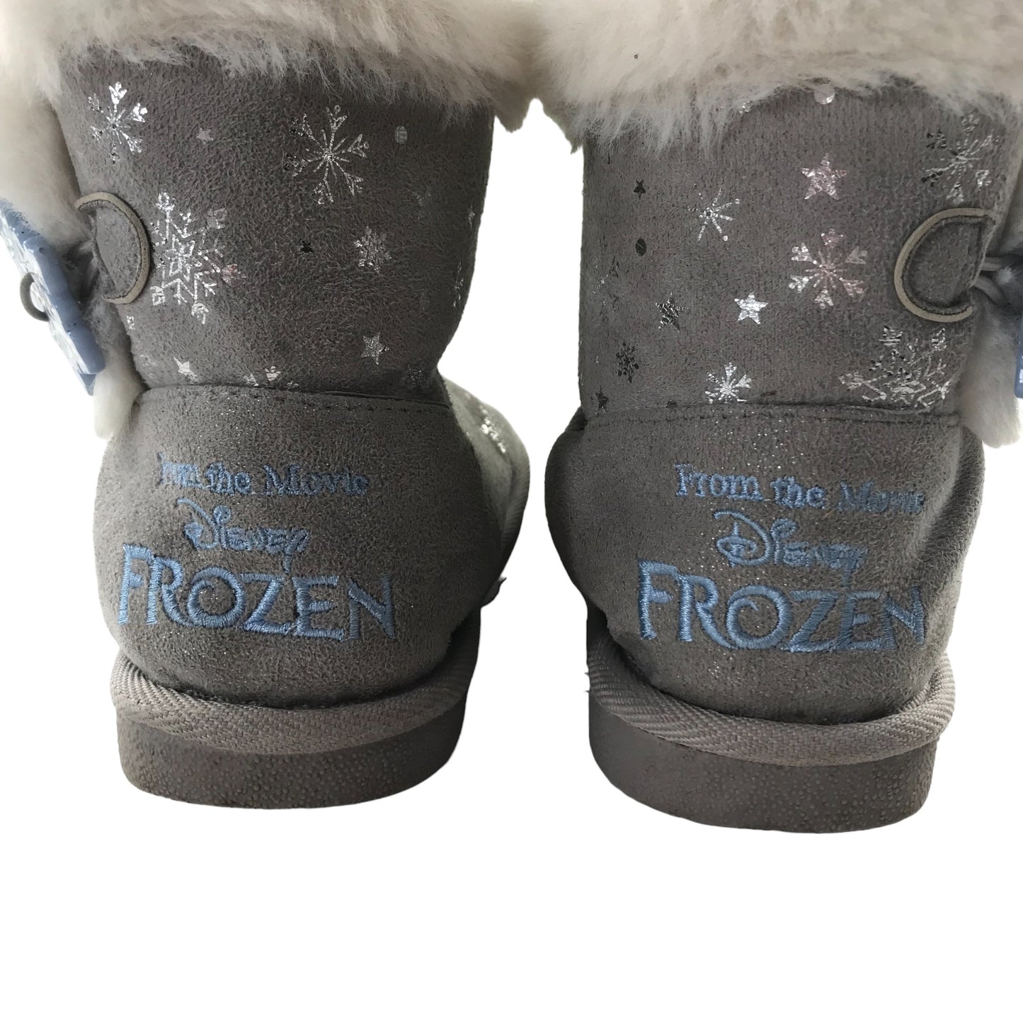 Slippers 12 Junior Grey Frozen Ankle High Fluffy Inside