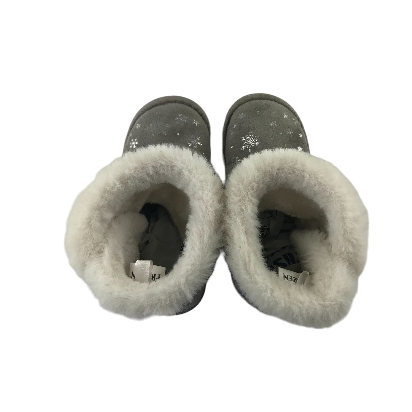 Slippers 12 Junior Grey Frozen Ankle High Fluffy Inside