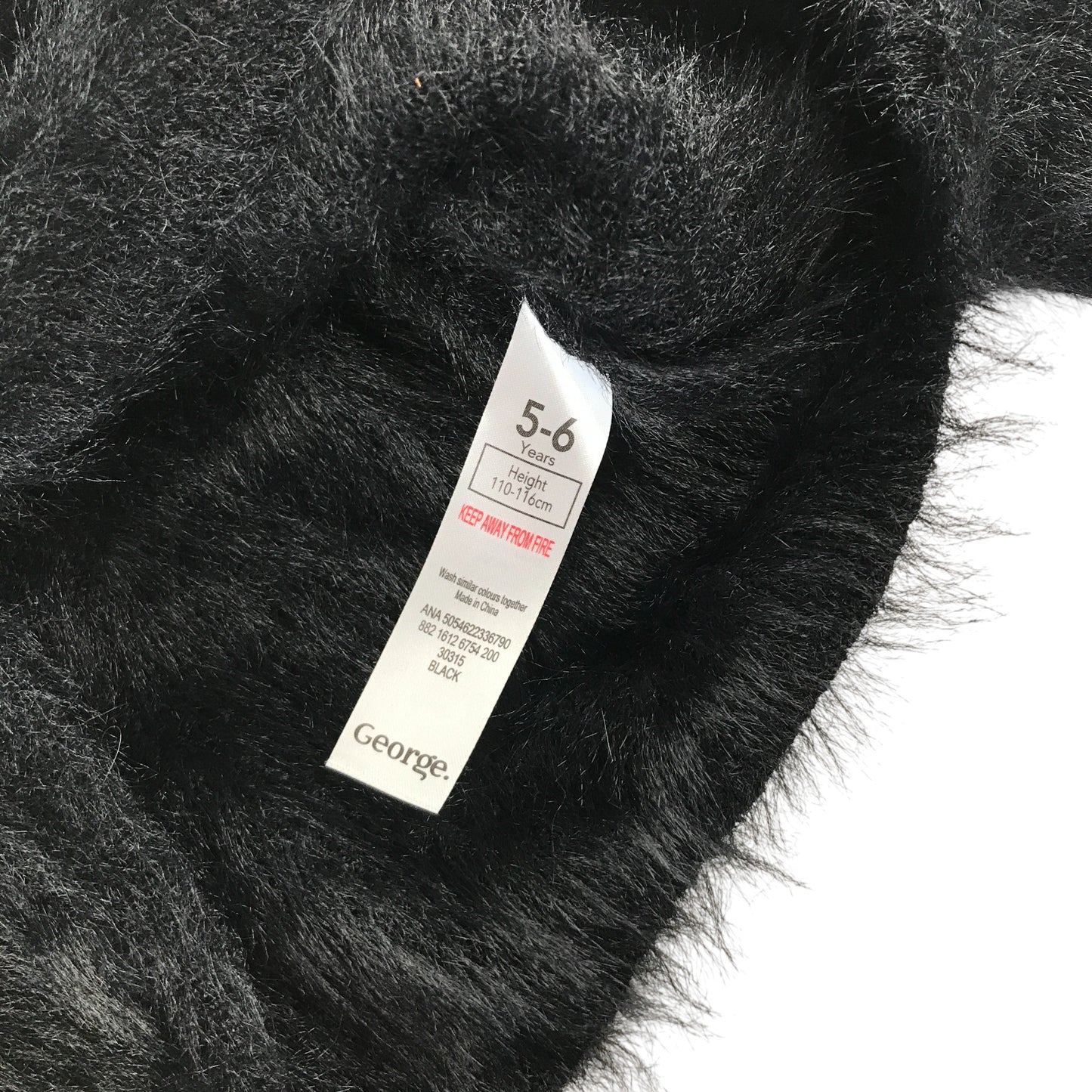 George Cardigan 5-6 years black knitwear fluffy faux fur cropped bolero