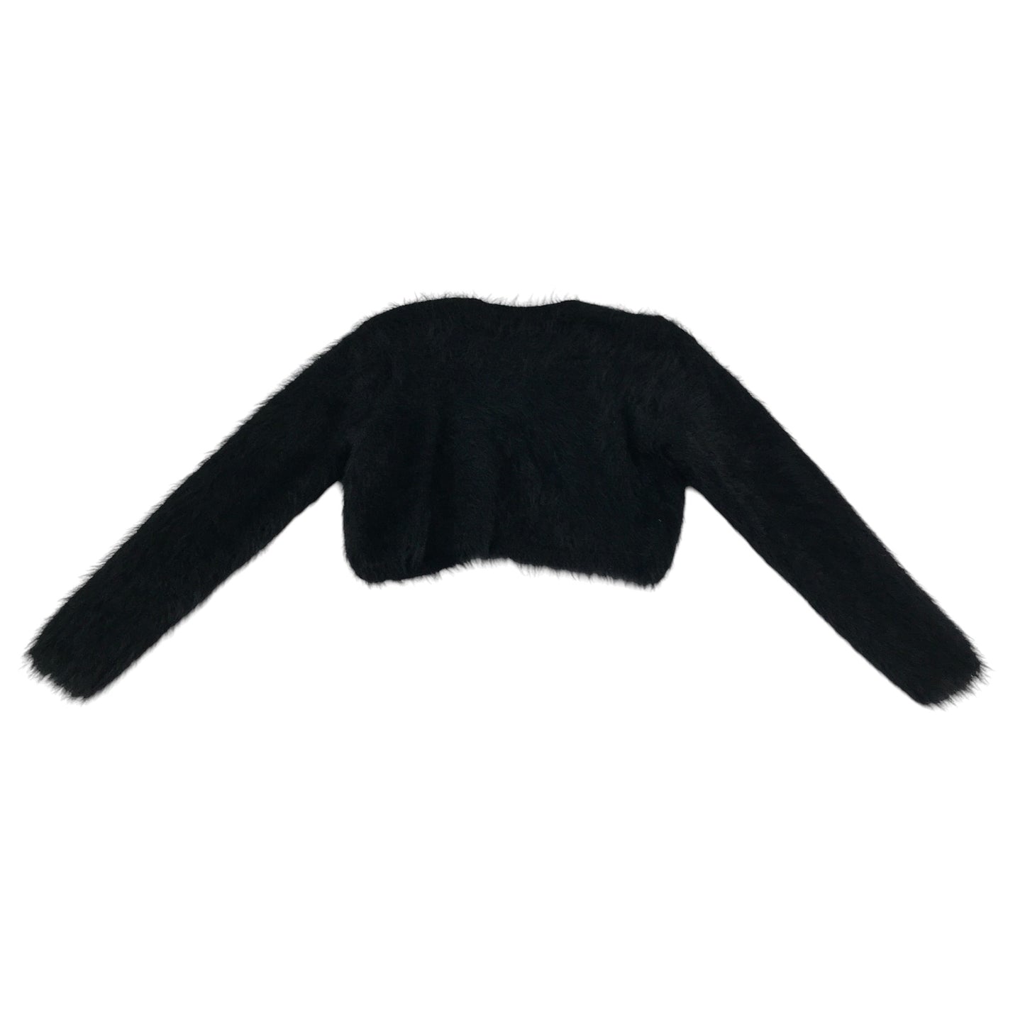 George Cardigan 5-6 years black knitwear fluffy faux fur cropped bolero