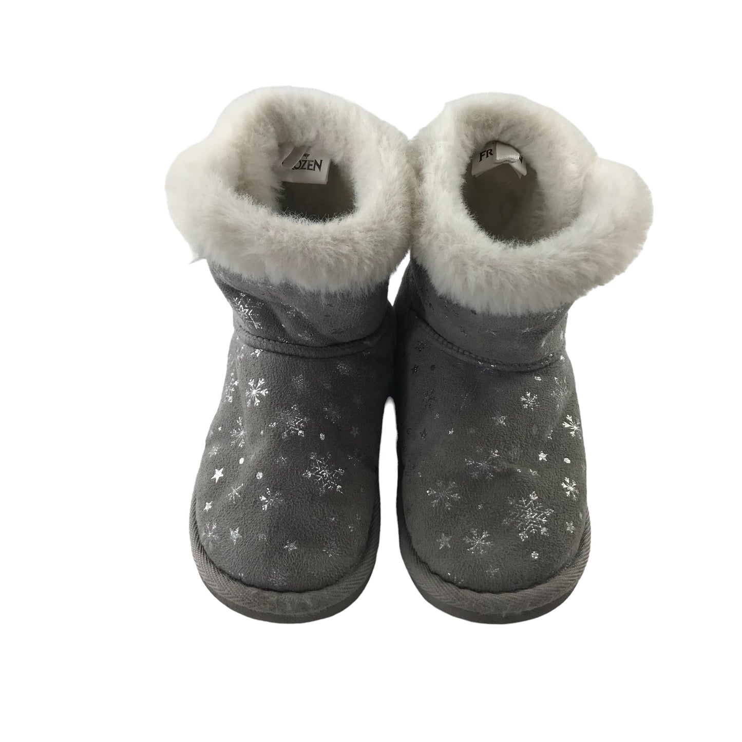 Slippers 12 Junior Grey Frozen Ankle High Fluffy Inside