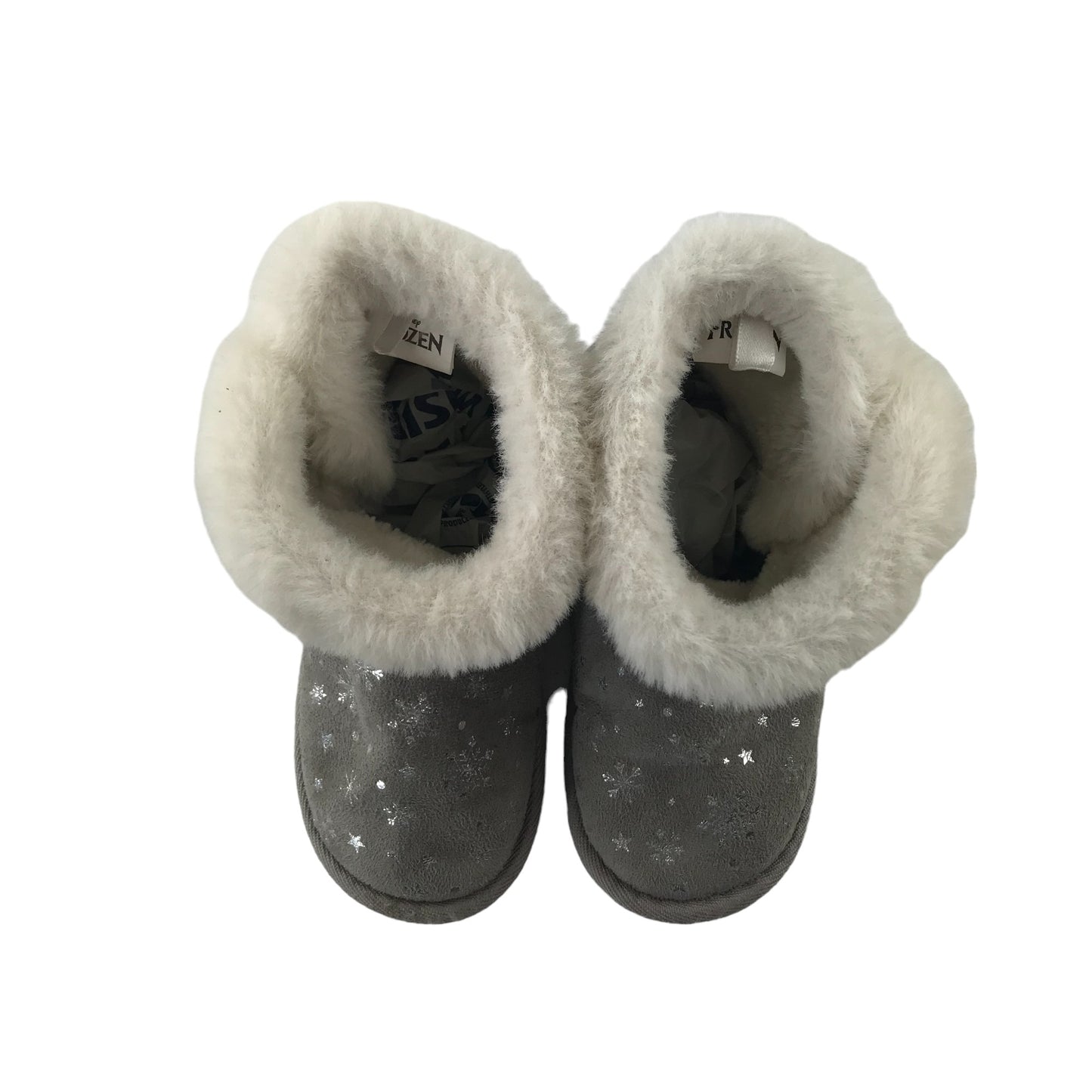 Slippers 12 Junior Grey Frozen Ankle High Fluffy Inside