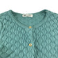 H&M Cardigan 7-8 years green knitwear shell pattern cotton