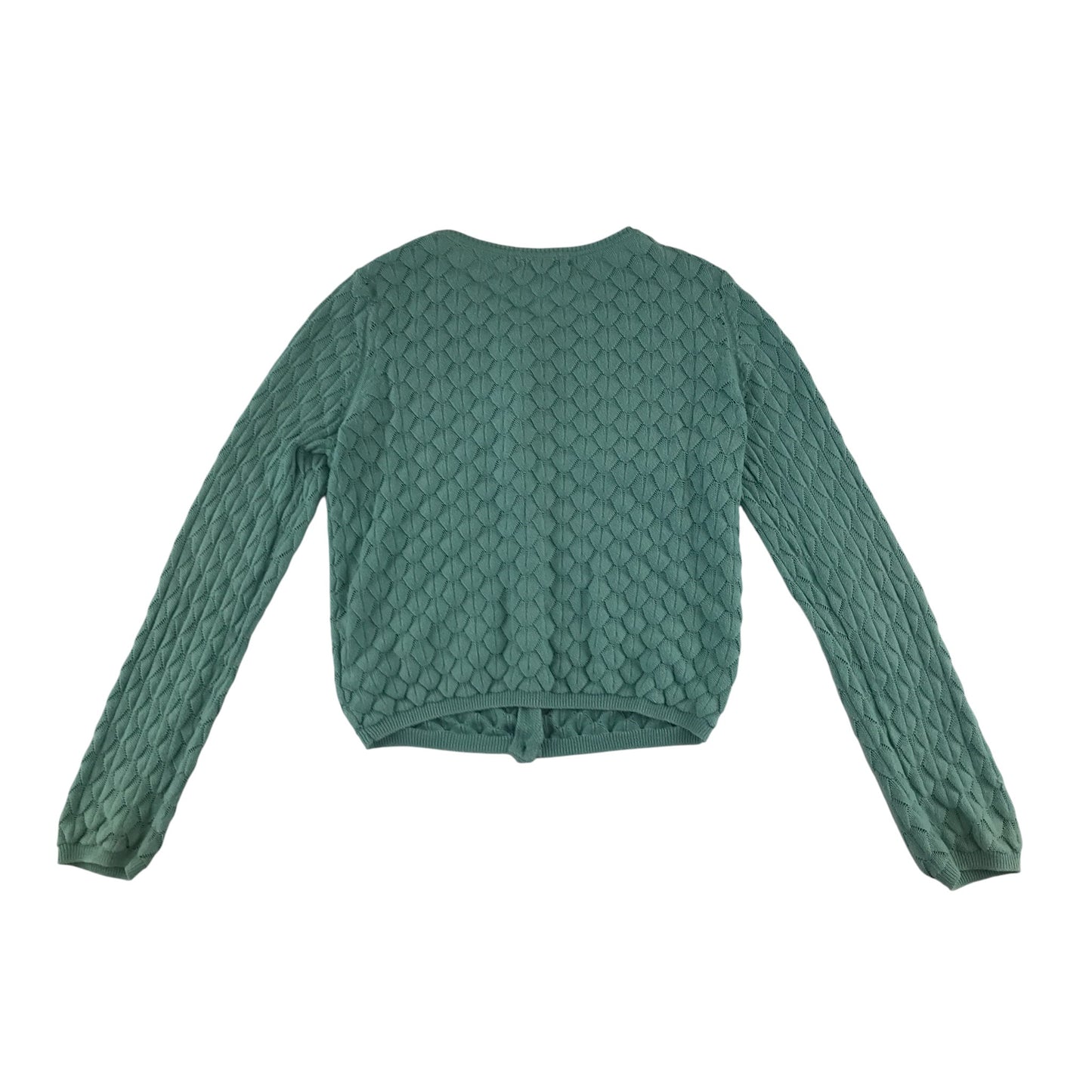 H&M Cardigan 7-8 years green knitwear shell pattern cotton