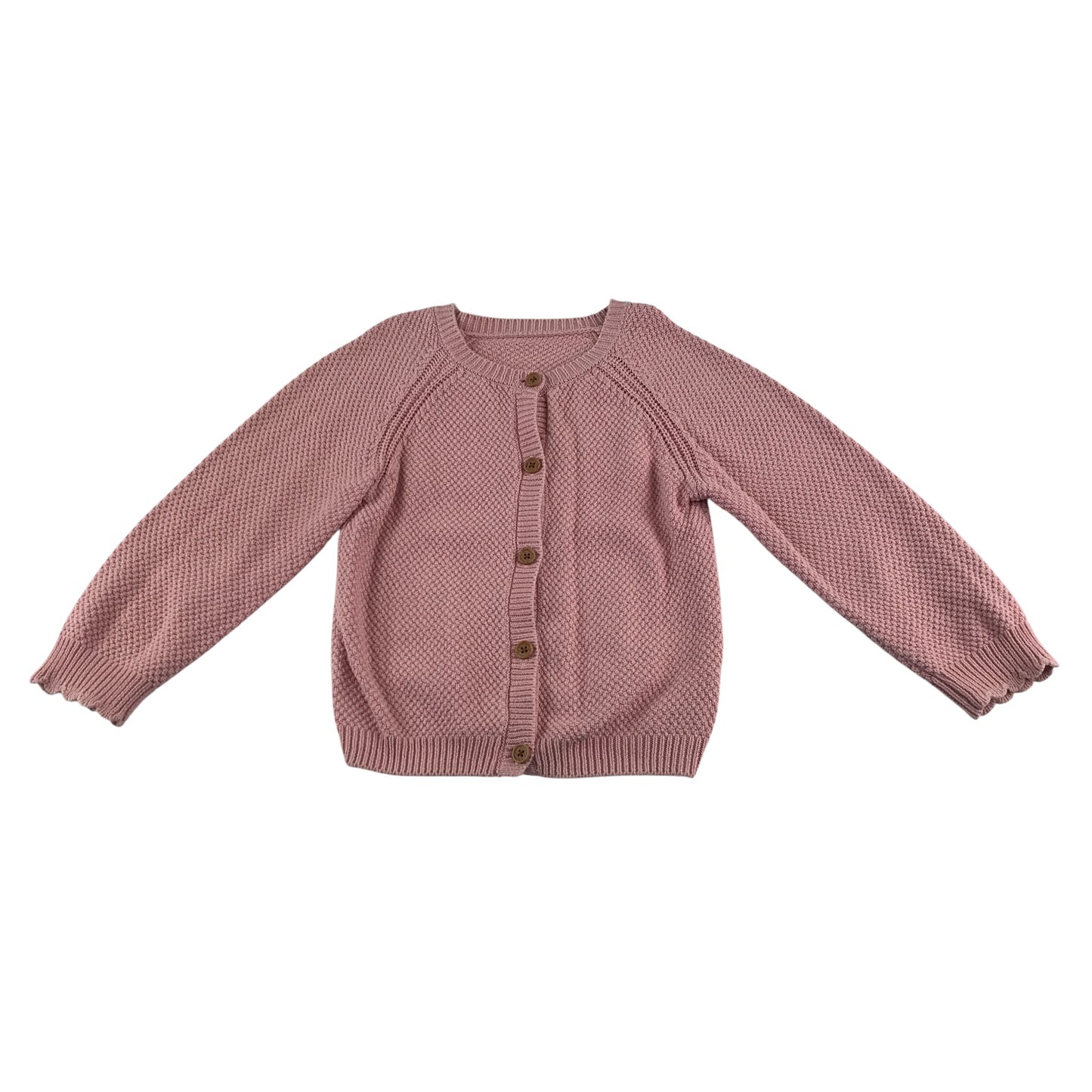 Nutmeg Cardigan 5-6 years pink knitwear round neckline cotton