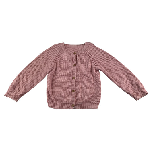 Nutmeg Cardigan 5-6 years pink knitwear round neckline cotton