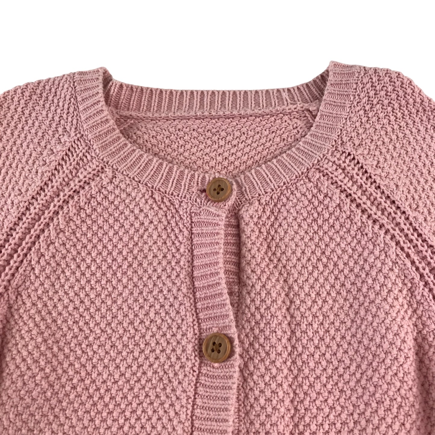 Nutmeg Cardigan 5-6 years pink knitwear round neckline cotton