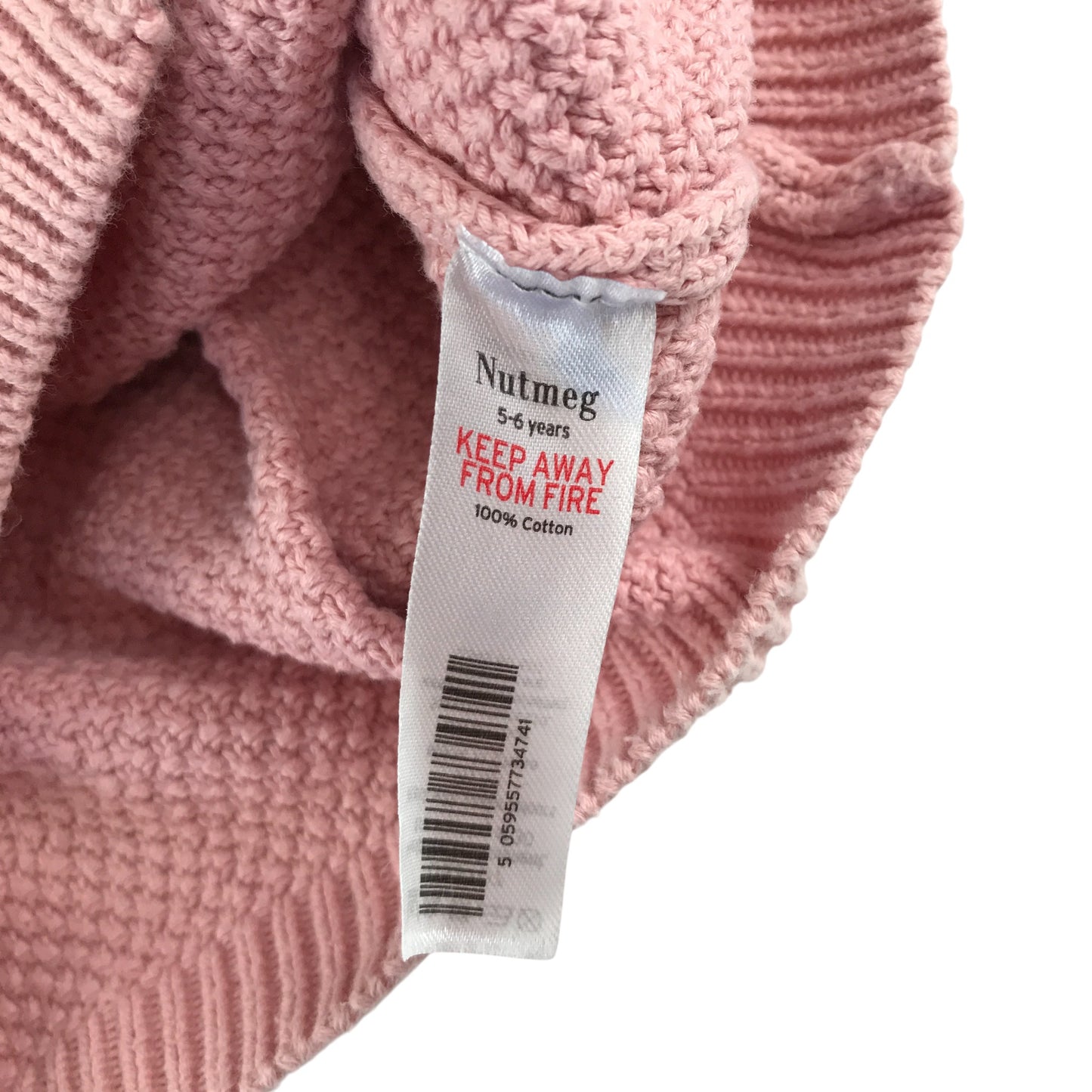 Nutmeg Cardigan 5-6 years pink knitwear round neckline cotton
