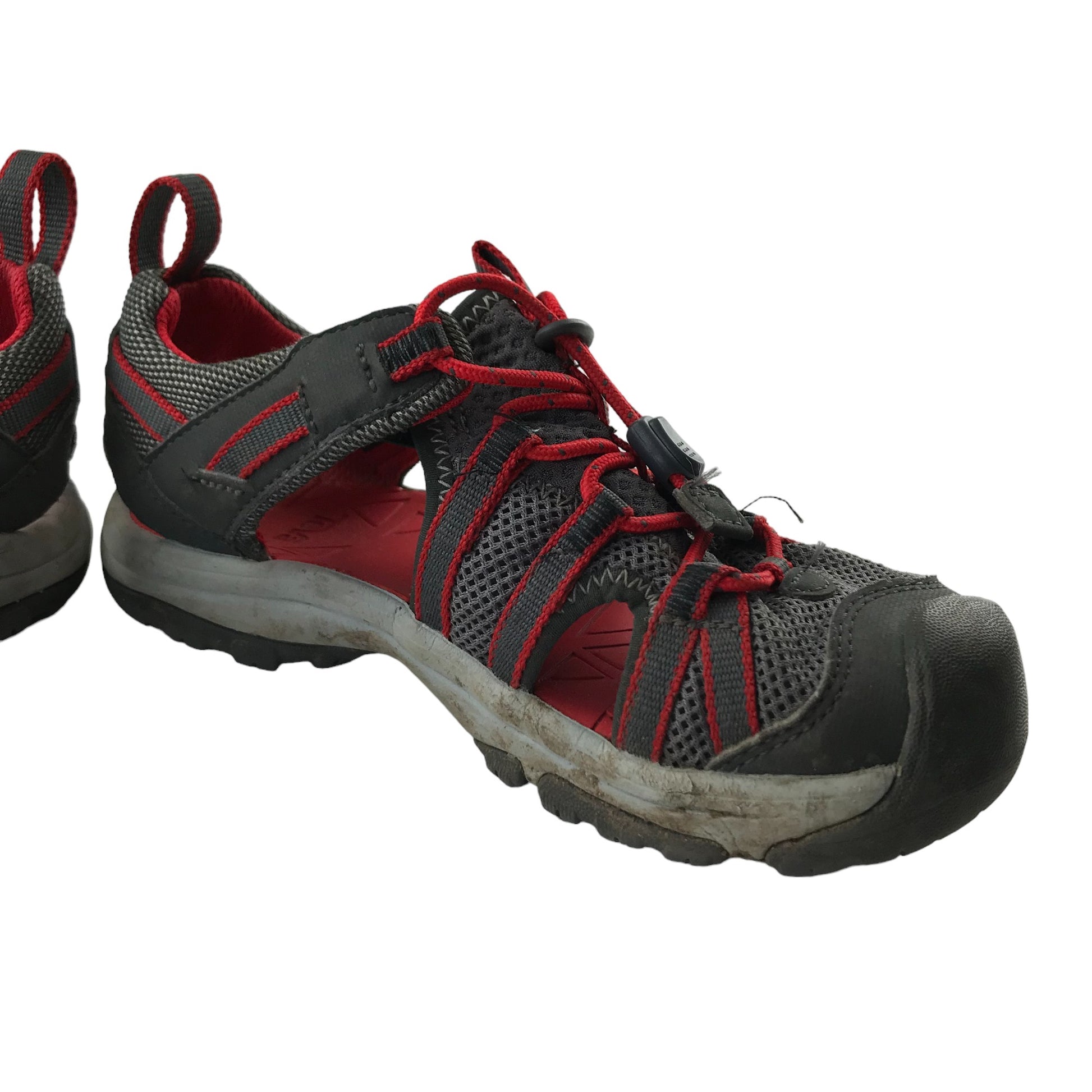 Teva Sandals Shoe Size 11 Junior Grey and Red Walking Sandals with