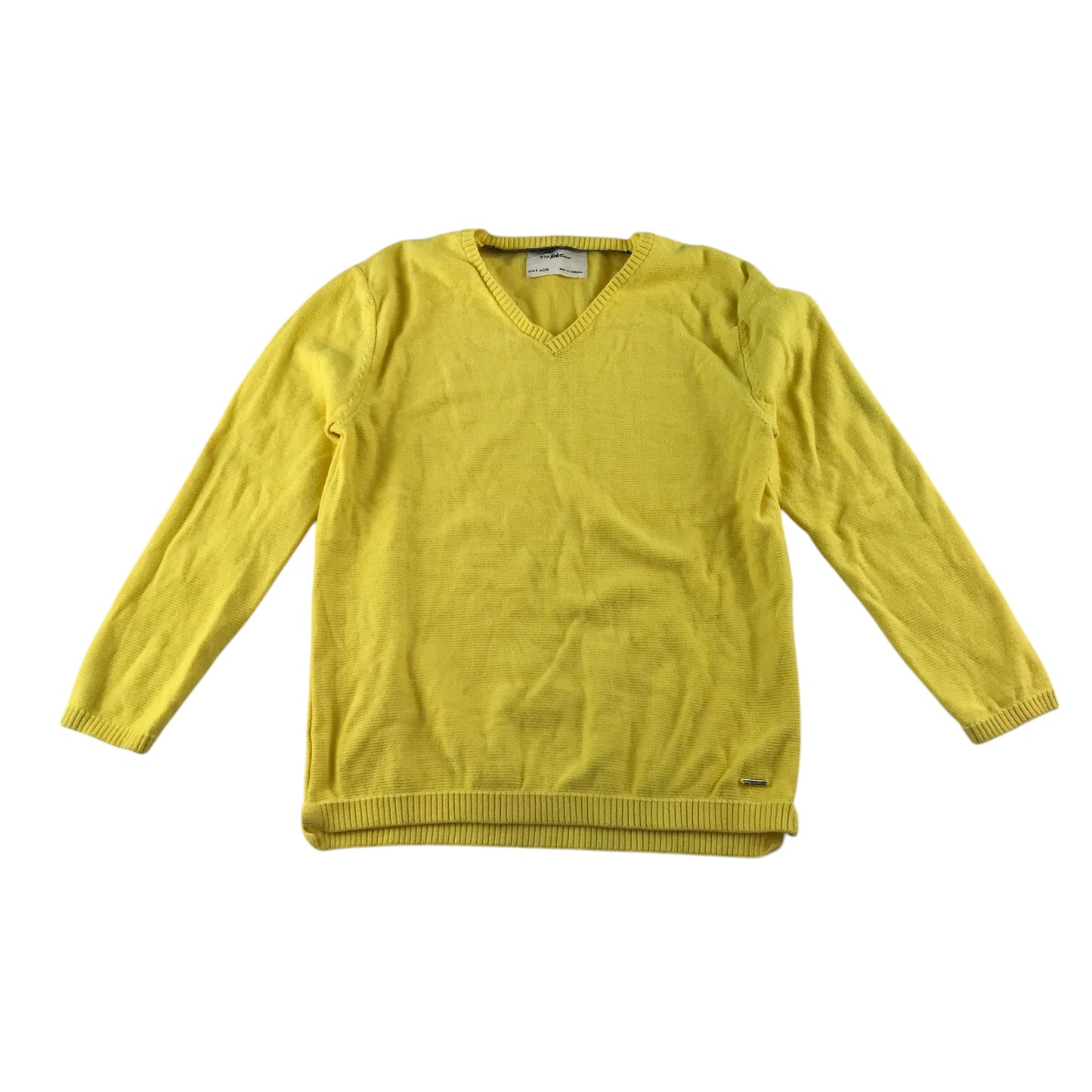 The Knitwear Jumper 7-8 years yellow plain v-neck