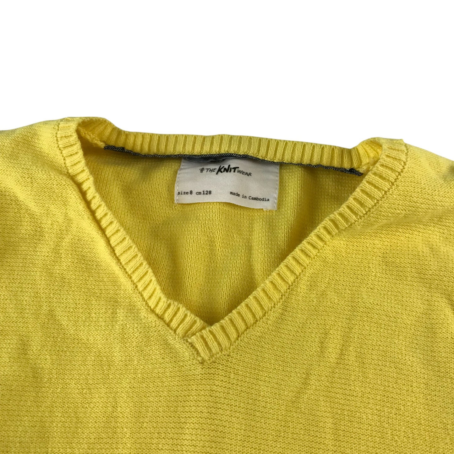 The Knitwear Jumper 7-8 years yellow plain v-neck