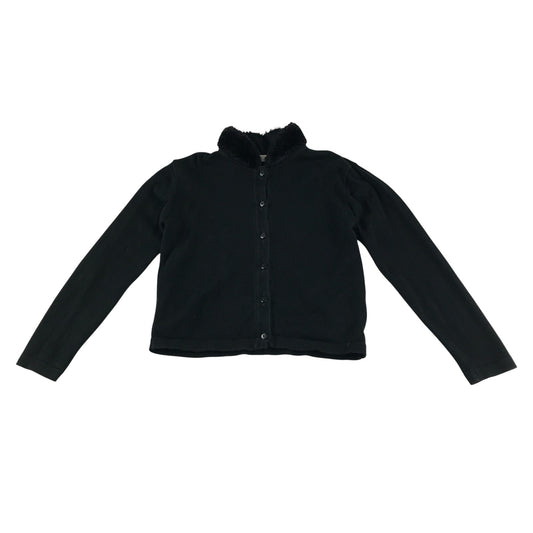 M&S Cardigan 5-6 years black knitwear with fluffy mock neckline