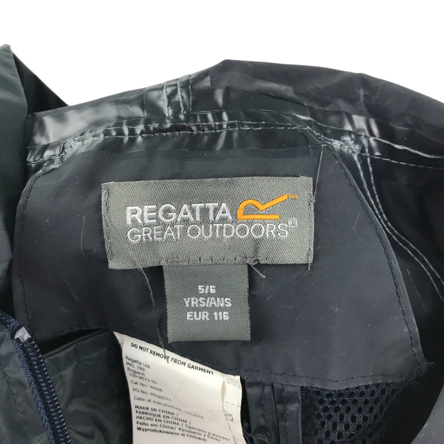 Regatta light jacket 5-6 years navy plain full zipper