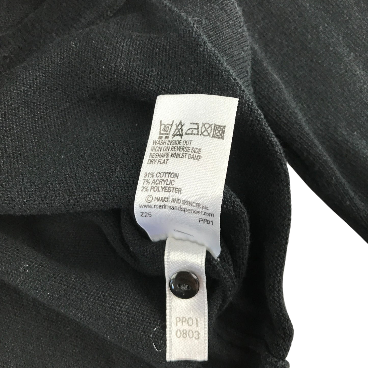 M&S Cardigan 5-6 years black knitwear with fluffy mock neckline
