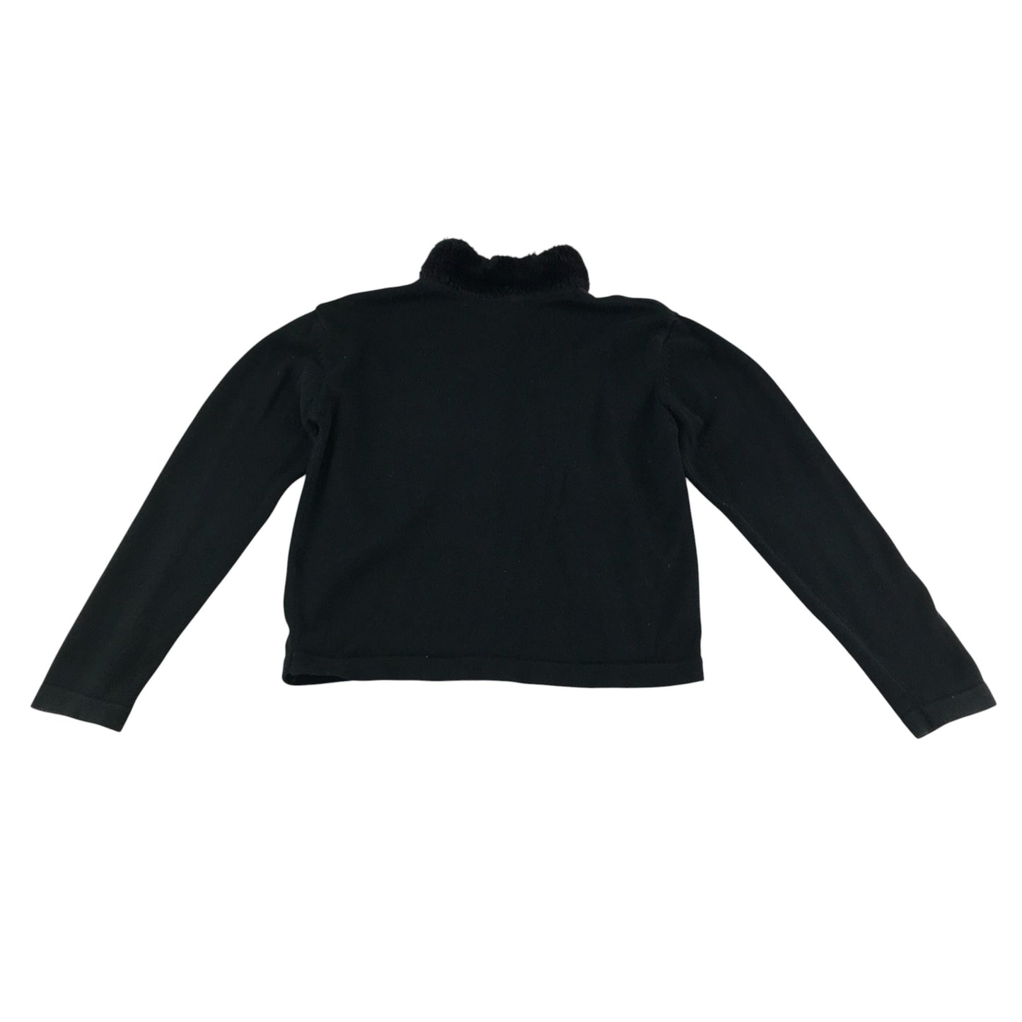 M&S Cardigan 5-6 years black knitwear with fluffy mock neckline