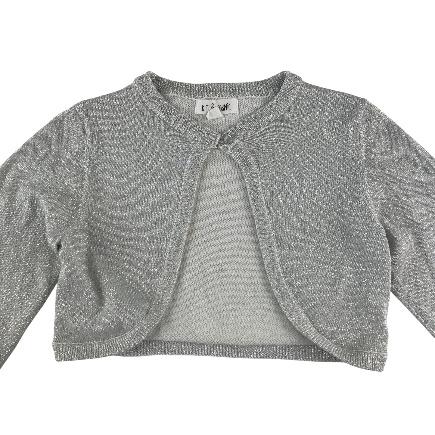 Kite&Cosmic Cardigan 5-6 years silver knitwear glittery cropped bolero