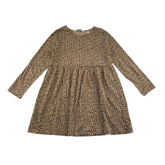 H&M Dress Age 7 Brown Leopard Print Cotton