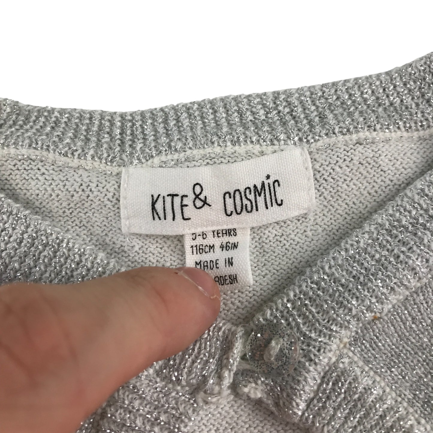 Kite&Cosmic Cardigan 5-6 years silver knitwear glittery cropped bolero