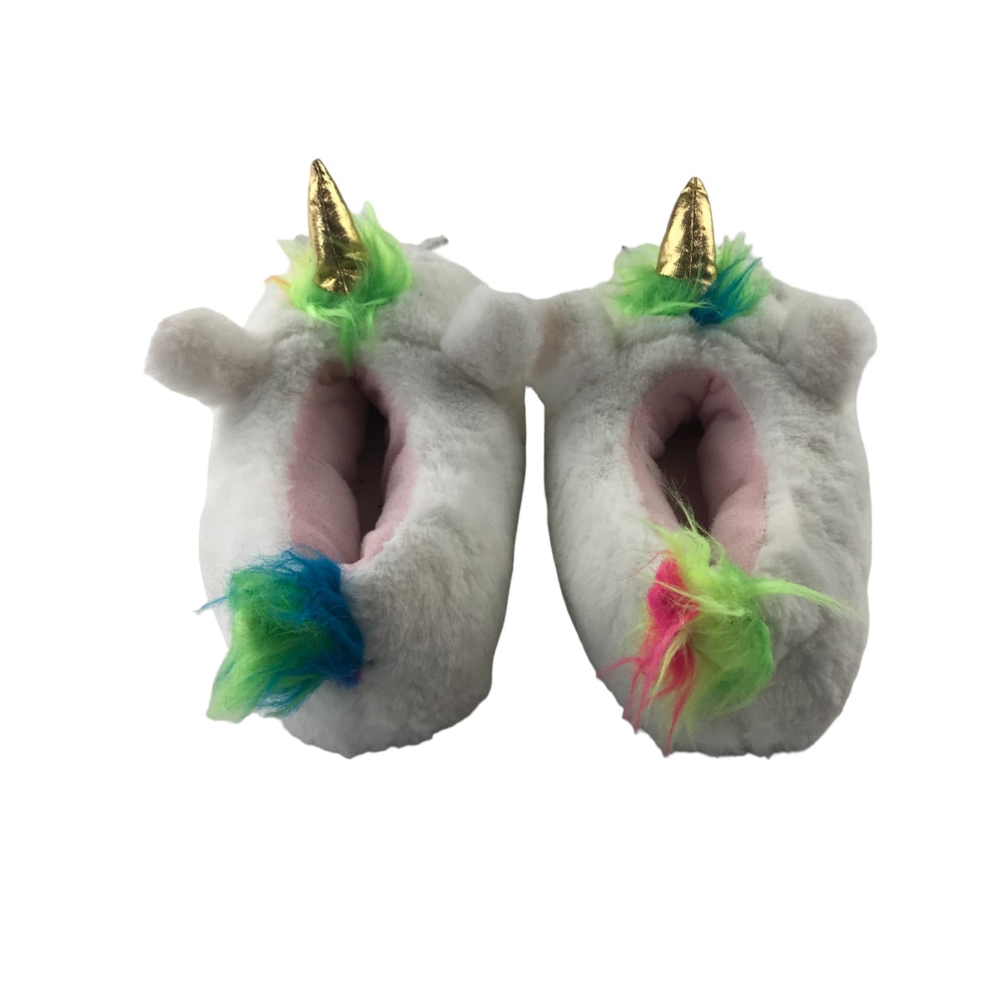 Slippers Shoe Size 1 White Unicorn with Gold Horn