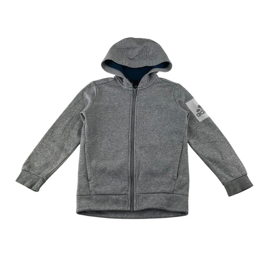 Adidas hoodie 7-8 years years grey jersey with large logo on arm