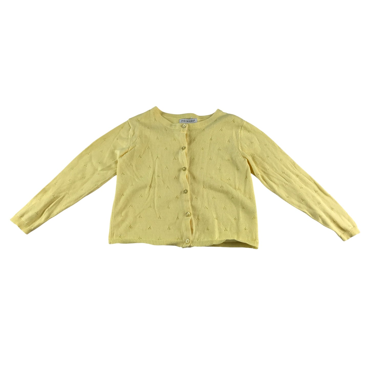 Primark Cardigan 5-6 years yellow knitwear round neckline cotton