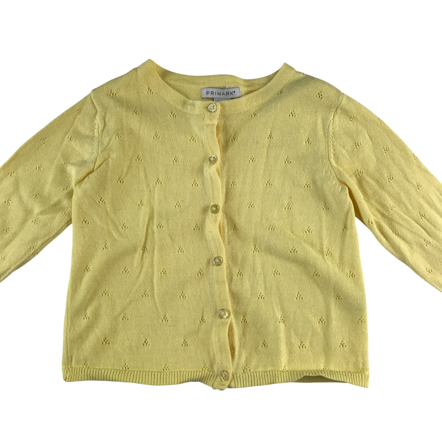 Primark Cardigan 5-6 years yellow knitwear round neckline cotton