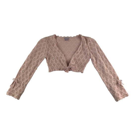 Monsoon Cardigan 6-8 years pink knitwear v neck cropped bolero cotton